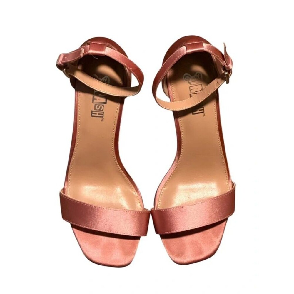 Blush Pink Satin Ankle Strap Heels